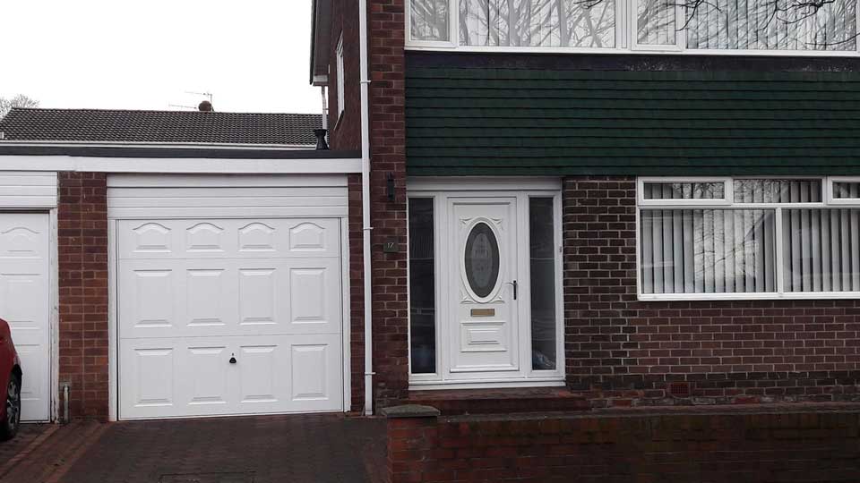 Sectional Garage Door in a Town House Garage