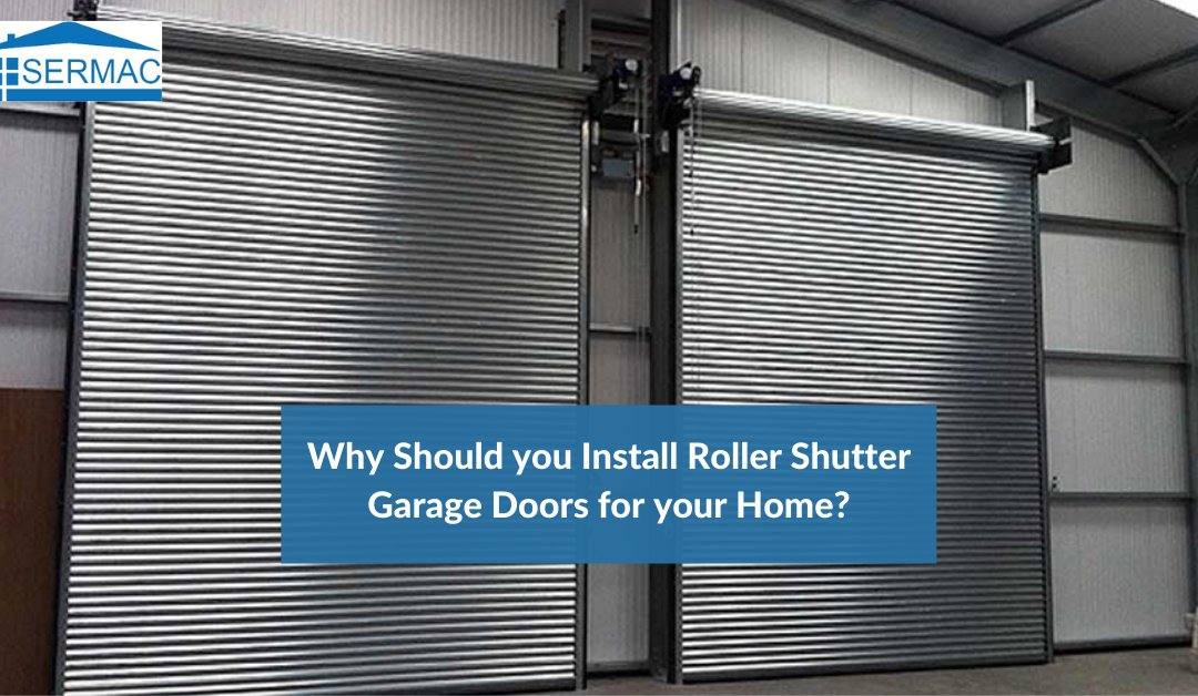 Installed double roller shutter doors